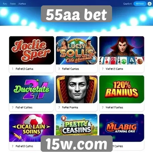 Variedade de jogos disponíveis no 55aa bet